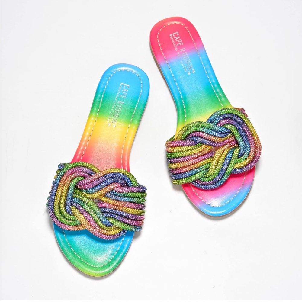 Rainbow Rhinestone Sandals - Picture 3 of 5